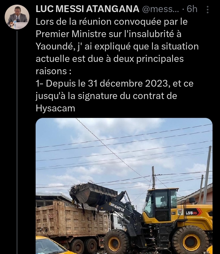Insalubrité dans la ville de Yaoundé: le Maire de la ville se dédouane